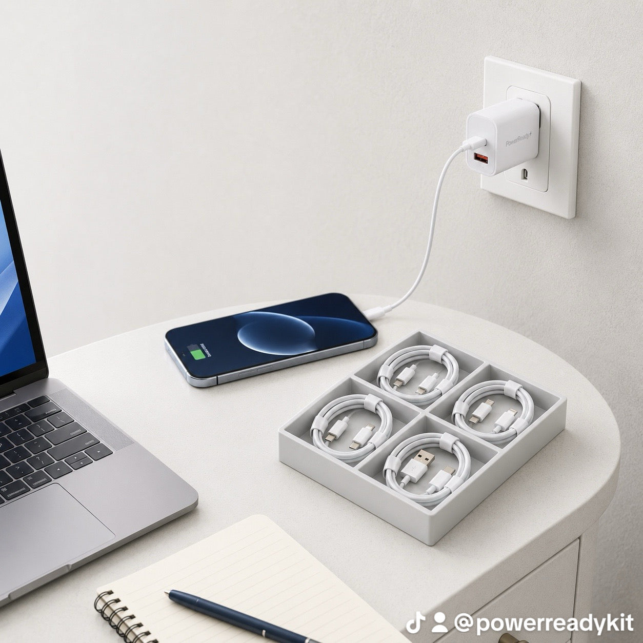 PowerReady Universal Charging Kit – 2-Port Wall Charger + 4 Cords